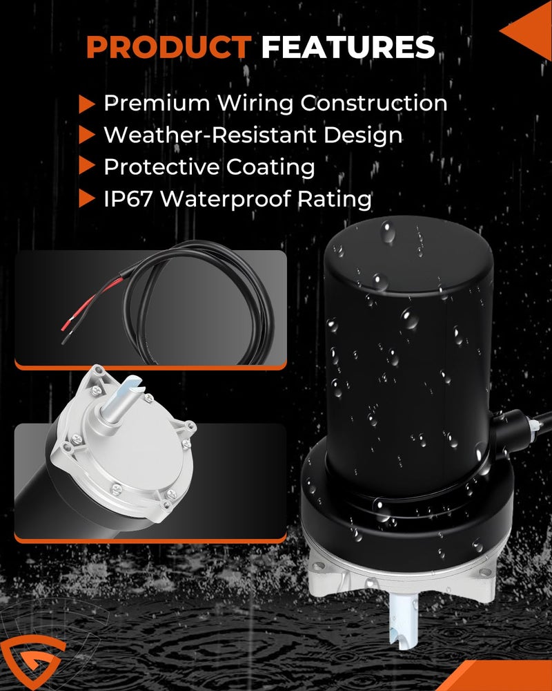 GEARBONE RV Rear Electric Jack Motor Compatible with Lippert 337199, 113407, 352338, 138445, 369774, 298707, 178562, 162307, Camper Stabilizer Jack Replace# K01531A800, K01531-A800, K01285C800, K01285-C800 - Image 4